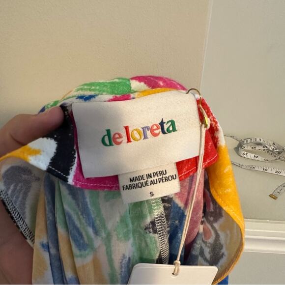 NWT de loreta Blue Red Cotton Maxi Dress Small - Picture 14 of 14